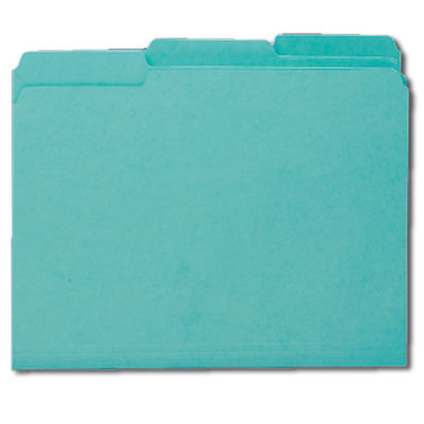 Smead File Folders 1/3 Cut Letter Aqua (100) Plastic Blue folder