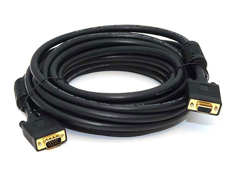 Monoprice VGA/VGA, M/F, 7.62 m 7.62m VGA (D-Sub) VGA (D-Sub) Schwarz VGA-Kabel