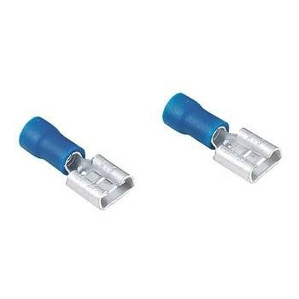 Hama Flat plug capsules 6.3 mm Blue,Silver wire connector