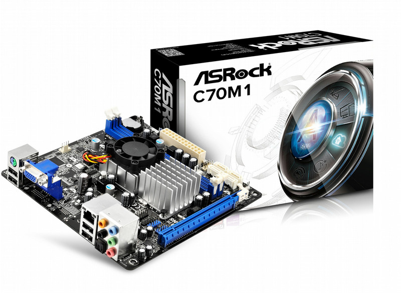 Asrock C70M1 AMD A50M NA (интегрированный CPU) Mini ITX