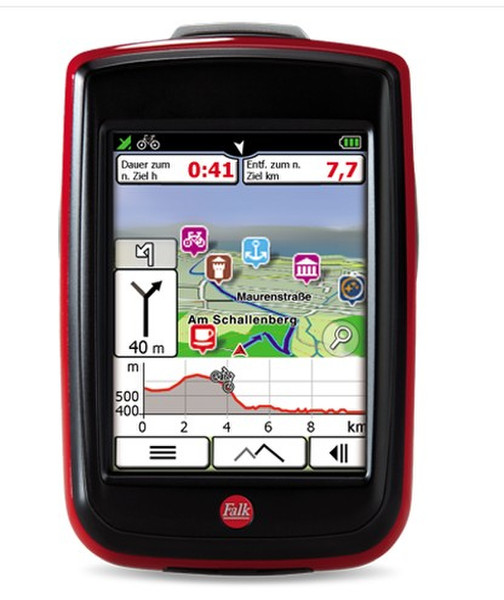 Falk Outdoor Navigation Ibex 25 Europe Touring Tragbar / Fixiert 3.5Zoll Touchscreen 196g Schwarz, Rot