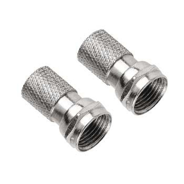 Hama F-Male Plug, 5,4 mm, Screwable, 2 Pcs. F-Male Silver wire connector