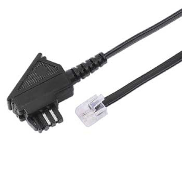 Hama TAE-N male plug - modular male plug 6p4c 10m Black telephony cable
