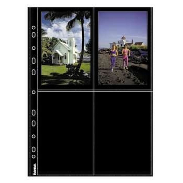 Hama Photo sleeves for ring-binder albums A4, Black, 10 x 15 cm Black photo album