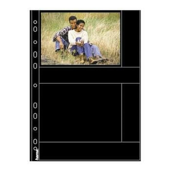 Hama Photo sleeves for ring-binder albums A4, Black, 10 x 15 cm Schwarz Fotoalbum