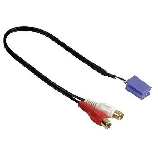 Hama AUX IN Adapter ISO C Plug, 10-pin 2 RCA Schwarz Kabelschnittstellen-/adapter