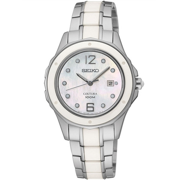 Seiko Instruments SXDE79P1 Armbanduhr Weiblich Quarz Edelstahl, Weiß