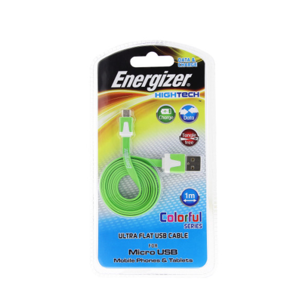 Energizer LCAEHUFCMCGR2 1m USB A Micro-USB B Green USB cable