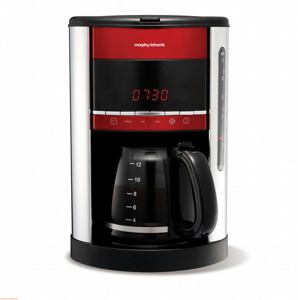 Morphy Richards 47089 Drip coffee maker 12cups Red,Stainless steel coffee maker