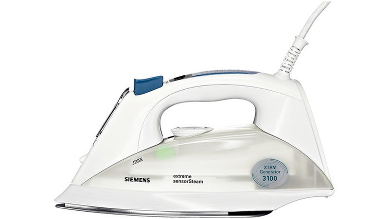 Siemens TS12250 Dry & Steam iron 3100Вт Cеребряный, Белый утюг