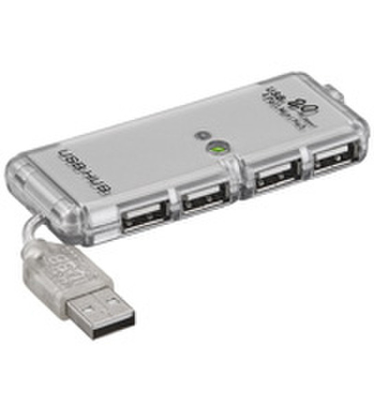 Wentronic USB - HUB 4 Port Mini Hub USB 2.0 Silver interface hub