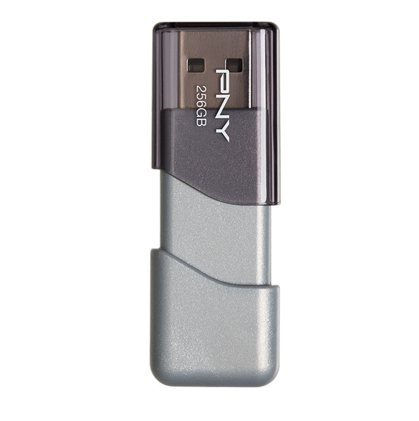 PNY P-FD256TBOP-GE 256ГБ USB 3.0 (3.1 Gen 1) Тип -A Серый, Cеребряный USB флеш накопитель