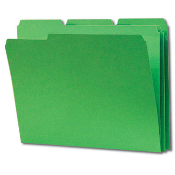 Smead File Folders 1/3 Cut Single-Ply Tab Green (100) Plastic Green folder
