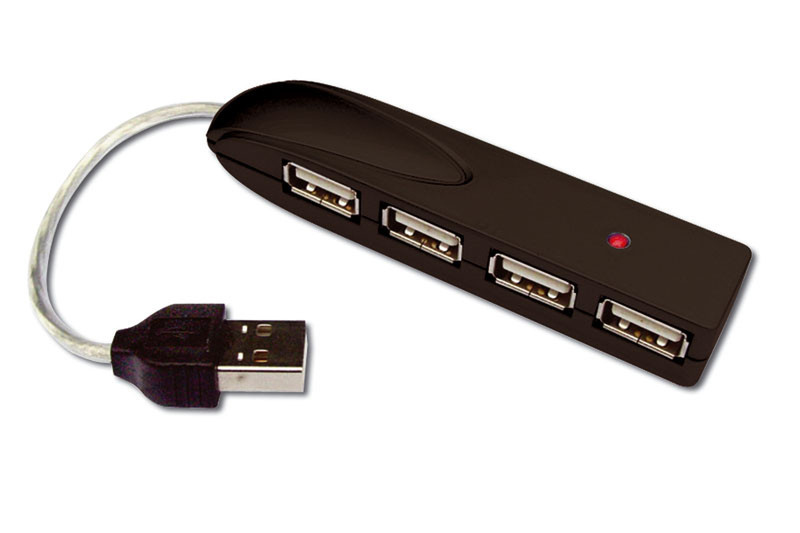 ASSMANN Electronic USB Hub - 4 Port 480Мбит/с Черный хаб-разветвитель