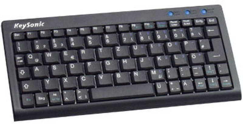 KeySonic Super Mini / Classic Stye USB QWERTZ Черный клавиатура