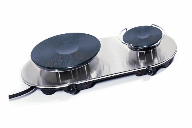 RGV JOLLY DOUBLE Tabletop Sealed plate Black,Silver hob