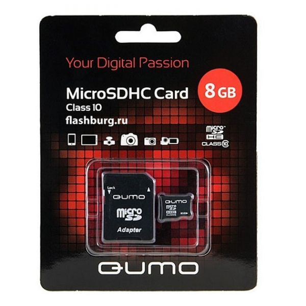 QUMO MicroSDHC 8GB 8GB MicroSDHC Class 10 Speicherkarte