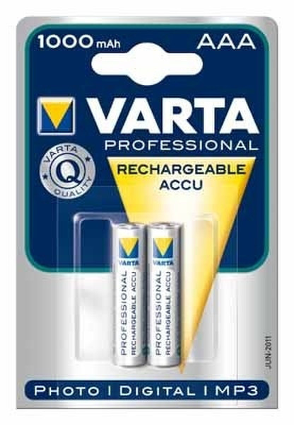 Varta Professional Accu 1000 mAh - 2 pack Nickel-Metallhydrid (NiMH) 1000mAh 1.2V Wiederaufladbare Batterie