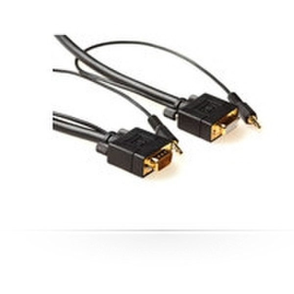 Microconnect 10m, HD15/3.5mm - HD15/3.5mm 10m VGA (D-Sub) + 3.5mm VGA (D-Sub) + 3.5mm Black