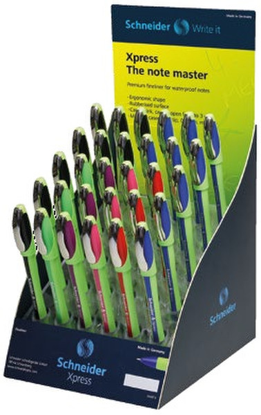 Schneider Xpress Display Черный, Синий, Зеленый, Розовый, Красный, Фиолетовый 30шт капиллярная ручка