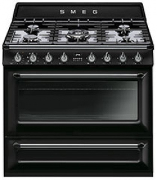 Smeg Victoria Freistehend Gas hob B Schwarz