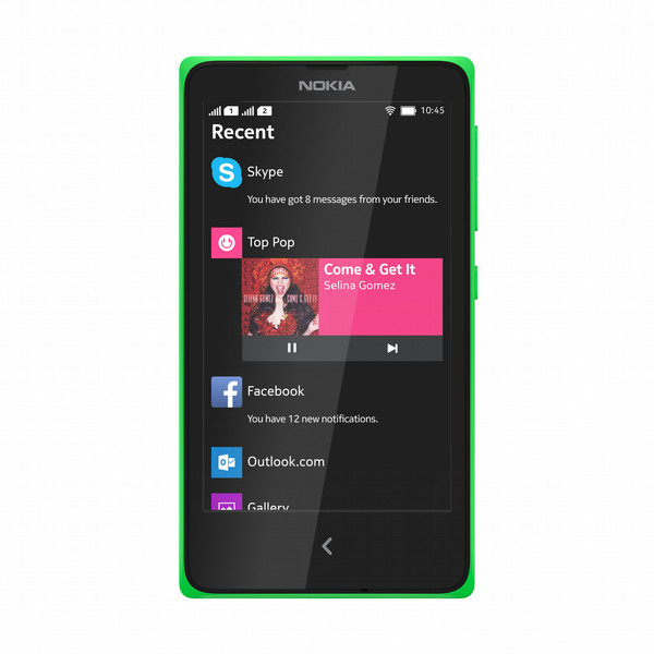 Nokia X 4ГБ Черный, Зеленый