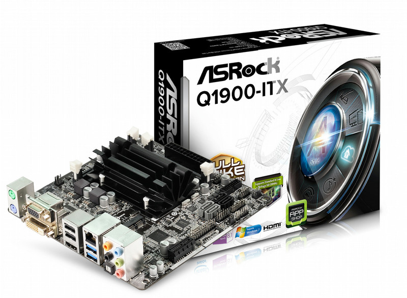 Asrock Q1900-ITX NA (интегрированный CPU) Mini ITX материнская плата