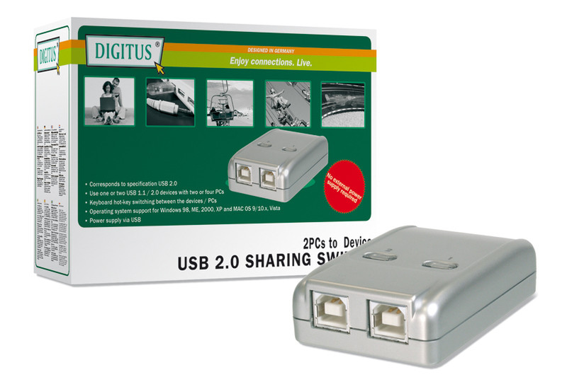 ASSMANN Electronic USB 2.0 Sharing Switch 480Mbit/s interface hub