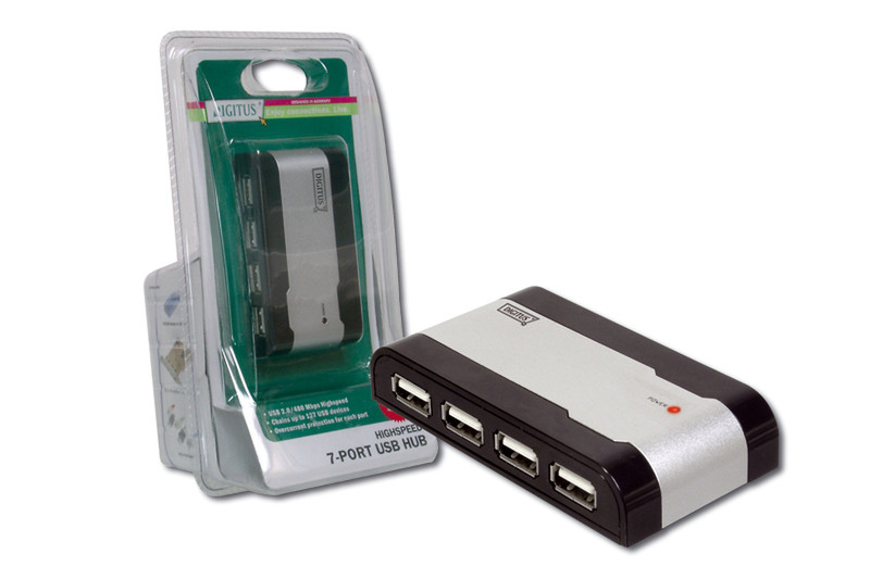 ASSMANN Electronic USB 2.0 7-port Hub 480Мбит/с хаб-разветвитель
