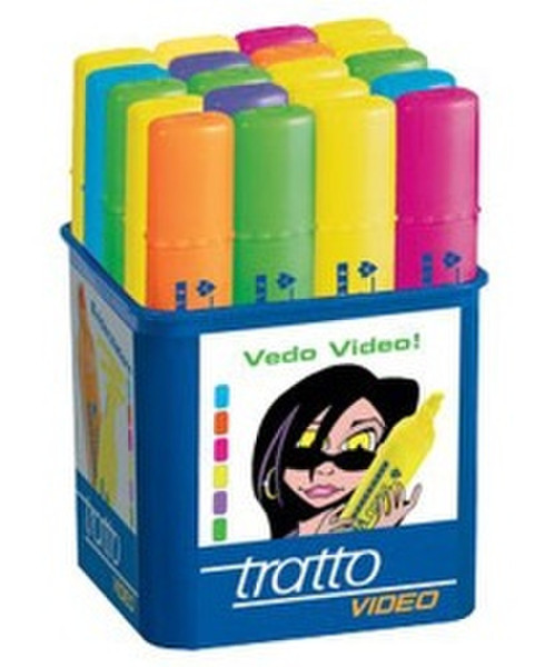 Tratto 830300 Скошенный наконечник Синий, Зеленый, Оранжевый, Розовый, Фиолетовый, Желтый 20шт маркер