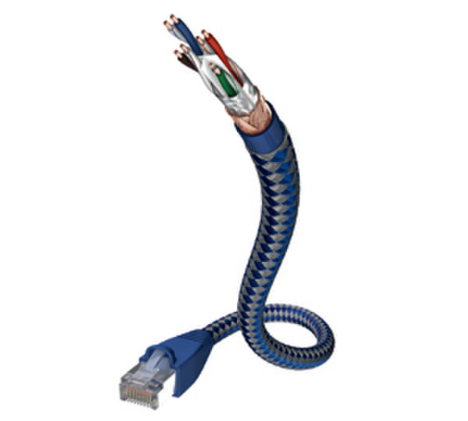 Inakustik 00480301 1м Cat6 SF/UTP (S-FTP) Синий, Cеребряный сетевой кабель