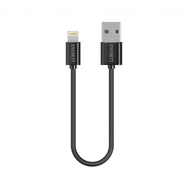 Cygnett 10cm, Lightning - USB2.0 0.1m USB A Lightning Black USB cable