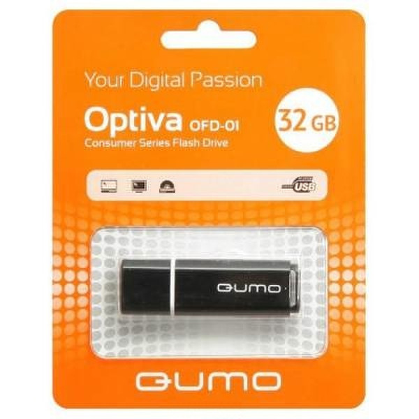 QUMO 32GB Optiva 01 32ГБ USB 2.0 Черный USB флеш накопитель