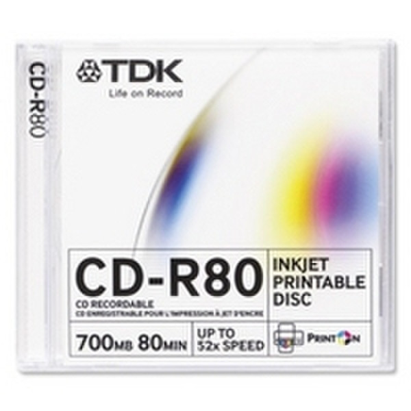 TDK CD-R Inkjet Printable 700 MB CD-R 700MB 10pc(s)
