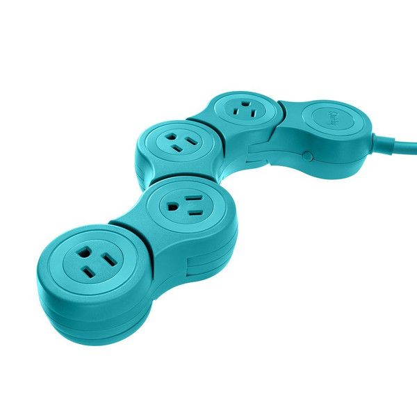 Quirky Pivot Power POP Junior 4AC outlet(s) 0.61m Turquoise surge protector