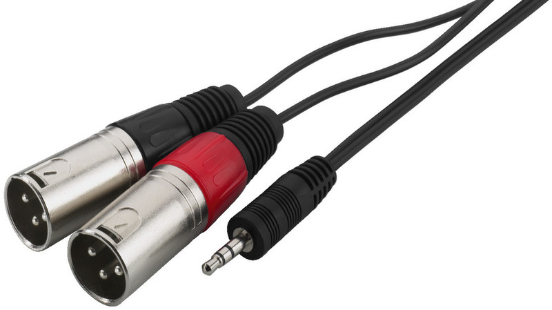 Monacor MCA-329P 2 x 3-pole XLR plug 1 x 3.5 mm stereo plug Black