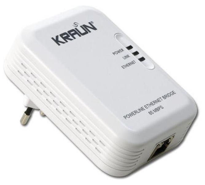 Kraun KN.QX 85Mbit/s Eingebauter Ethernet-Anschluss Weiß 1Stück(e) PowerLine Netzwerkadapter