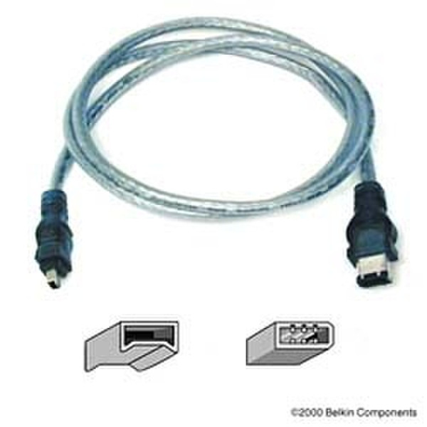 Belkin IEEE 1394 FireWire 1м Cеребряный FireWire кабель