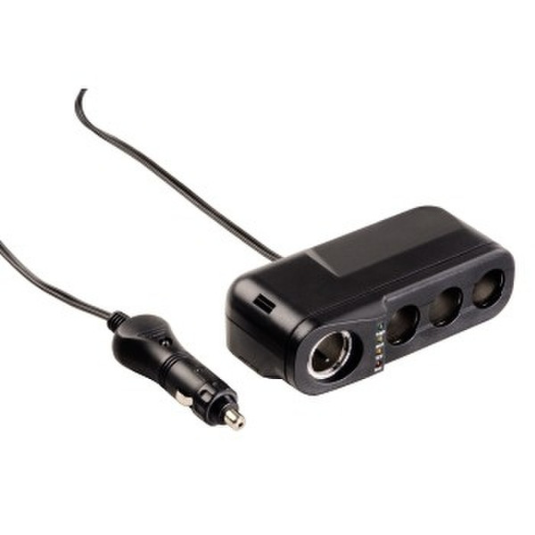 Hama 4-way Distributor for Cigarette Lighter Socket, 12V, 8A, LED Black power adapter/inverter