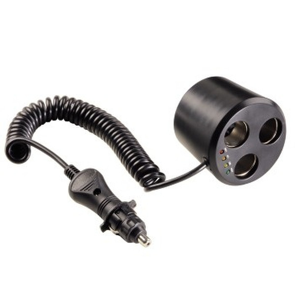 Hama 3-way Distributor for Cigarette Lighter Socket, 12V, 8A, LED Black power adapter/inverter