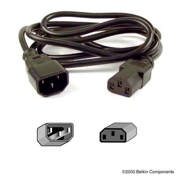 Belkin PRO Series Computer-Style AC Power Extension Cable 1.8m Schwarz Stromkabel