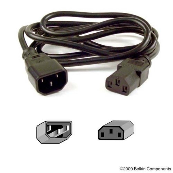 Belkin PRO Series Computer-Style AC Power Extension Cable 3m Schwarz Stromkabel