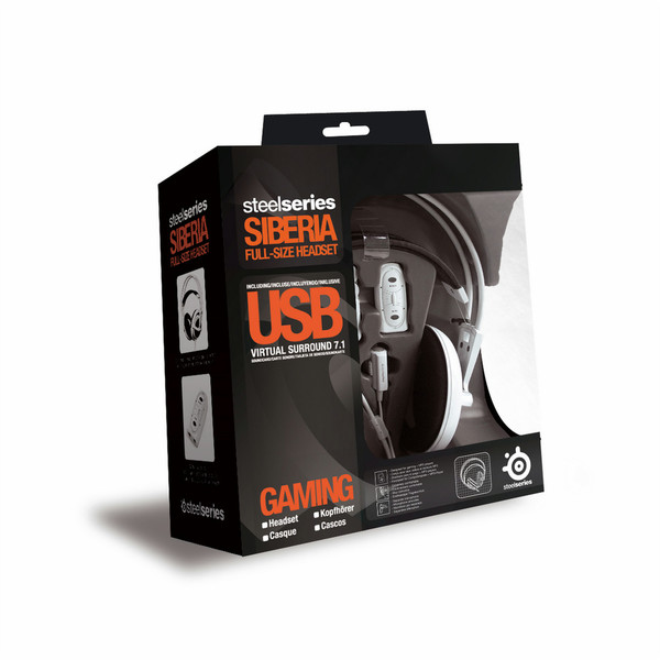 Steelseries Siberia USB Headset Стереофонический Проводная Белый гарнитура мобильного устройства