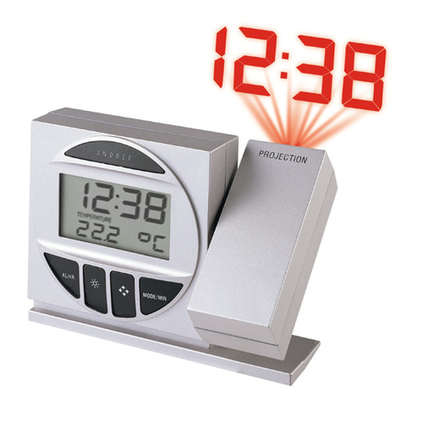 Technoline Radio Controlled Alarm Clock with Projection Silber