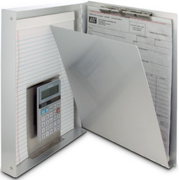 Saunders Recycled Aluminum Antimicrobial Snapak w/Calculator Silver clipboard