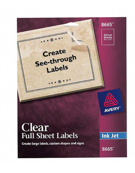 Avery 8665 Transparent 25pc(s) self-adhesive label