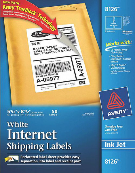 Avery 8126 White addressing label