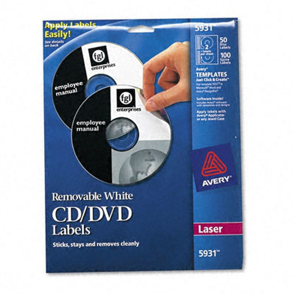 Avery 5931 White 50pc(s) self-adhesive label