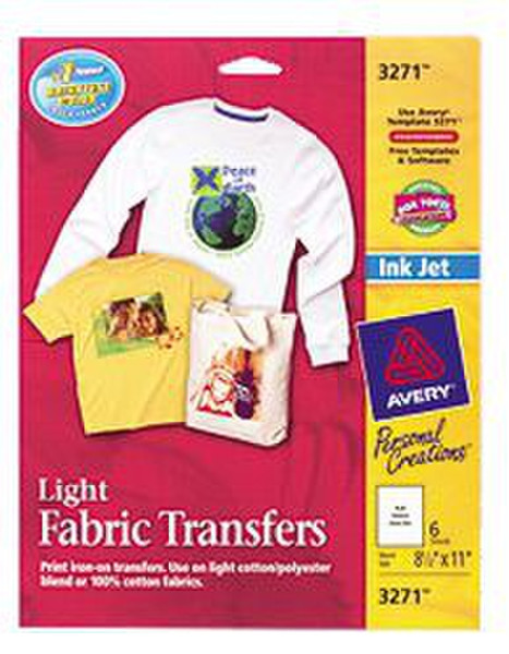 Avery 3271 6Blätter T-Shirt Transfer-Folie