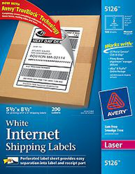 Avery 5126 White 200pc(s) self-adhesive label